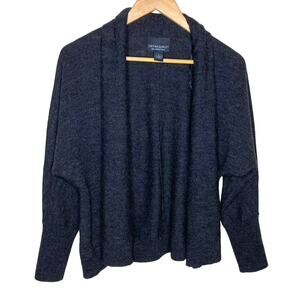 Cynthia Rowley Open Front Cardigan Sweater Shawl Collar 100% Merino Wool Size S